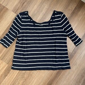 Navy blue and white striped shirt from Express